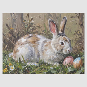 Bloemen Pasen Bow Bunny Konijn en eieren Tissuepapier