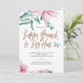 Bloemen Pasen brunch en eierjacht magnolia Kaart (Staand voorkant)