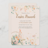 Bloemen Pasen Brunch Party Kaart (Voorkant / Achterkant)