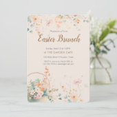 Bloemen Pasen Brunch Party Kaart (Staand voorkant)