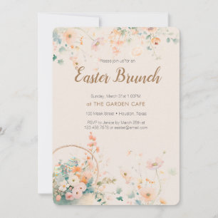 Bloemen Pasen Brunch Party Kaart