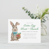 Bloemen Pasen Ei Hunt & Brunch Kaart (Staand voorkant)