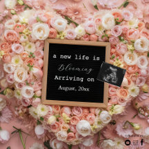 Bloemen Pastel Baby Aankondiging zwangerschap beke