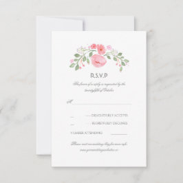 Bloemen Pastel Bloemen Bruiloft RSVP Kaart
