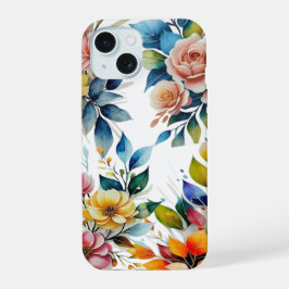 Bloemen pastel grafische kunst vector iPhone 15 case