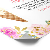 Bloemen pastel ijs Baby sok jacht spel Poster (Hoek)