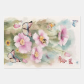 Bloemen pastel inpakpapier vel (Voorkant)