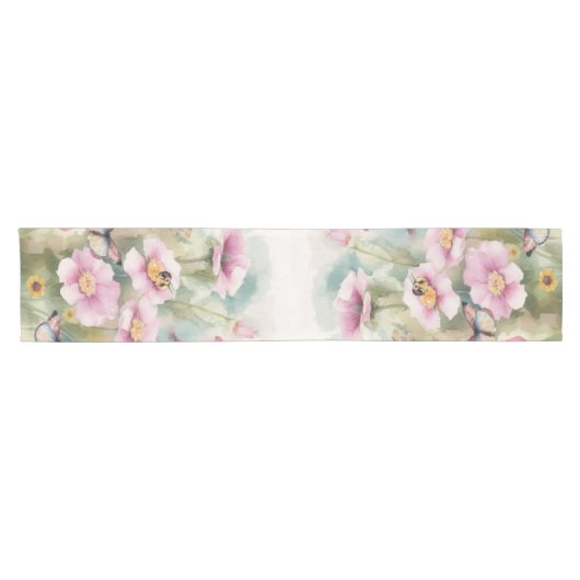 Bloemen pastel korte tafelloper (Horizontaal)