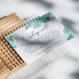 Bloemen pastel munt vetplanten bruiloft wensen goe informatiekaartje