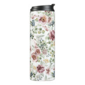 Bloemen pastel ontwerp thermische tumbler thermosbeker (Gedraaid links)