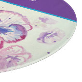 Bloemen Pastel Pansy Paarse Waterverf Snijplank (Hoek)