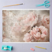 Bloemen  pastel roze pioenen Decoupage Tissuepapier (Craft)