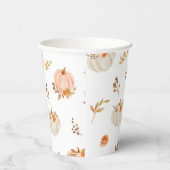 Bloemen pastel sinaasappel herfst kleine pompoen v papieren bekers (Rechts)