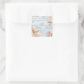 Bloemen pastel sticker in blauw & roze w / bloemen (Tas)