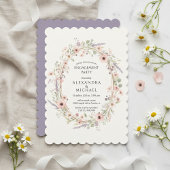 Bloemen Pastel Verlovingsfeest Uitnodiging