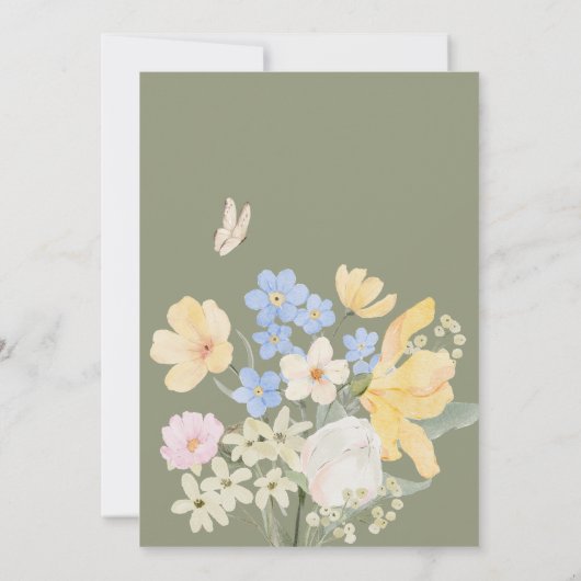 Bloemen pastelkleur kaart (Achterkant)