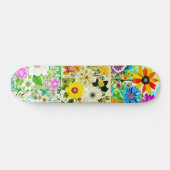 Bloemen Patchwork Art Waterverf Flowers Persoonlijk Skateboard (Horizontaal)