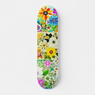 Bloemen Patchwork Art Waterverf Flowers Persoonlijk Skateboard