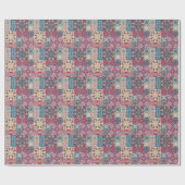 Bloemen patchwork: geruit patroon. cadeaupapier (Vlak)