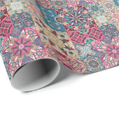 Bloemen patchwork: geruit patroon. cadeaupapier (Rol Hoek)