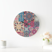 Bloemen patchwork:  geruit patroon. grote klok (Huis)