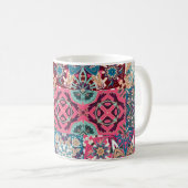 Bloemen patchwork: geruit patroon. koffiemok (Voorkant rechts)