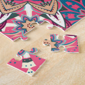 Bloemen patchwork: geruit patroon. legpuzzel (Zijkant)