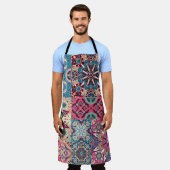 Bloemen patchwork: geruit patroon. schort (Gedragen)