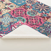 Bloemen patchwork: geruit patroon. sherpa deken (3/4)
