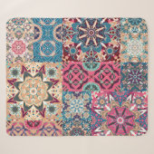 Bloemen patchwork: geruit patroon. sherpa deken (Voorkant (horizontaal))