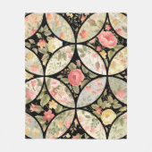 Bloemen Patchwork Naadloos Patroon Fleece Deken (Voorkant)