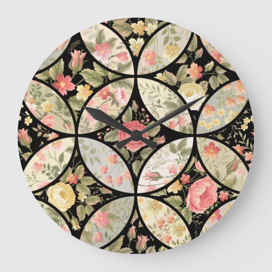 Bloemen Patchwork  Naadloos Patroon Grote Klok (Voorkant)