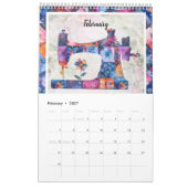 Bloemen Patchwork naaimachine wandkalender Kalender (Feb 2027)
