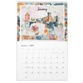 Bloemen Patchwork naaimachine wandkalender Kalender (Jan 2027)