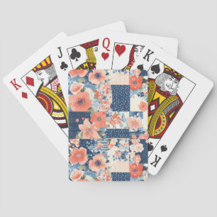 Bloemen Patchwork Patchwork Patroon (11) Pokerkaarten