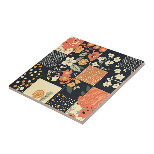  Bloemen Patchwork Patchwork Patroon (1) Tegeltje (Zijkant)