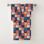 Bloemen Patchwork Patchwork Patroon (2) Bad Handdoek (Insitu)