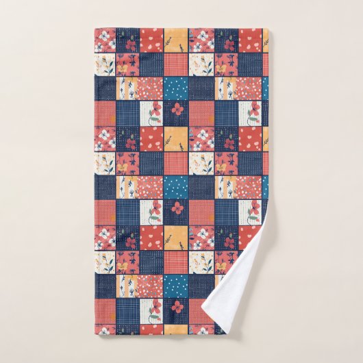 Bloemen Patchwork Patchwork Patroon (2) Bad Handdoek (Handdoek)