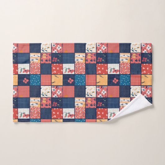 Bloemen Patchwork Patchwork Patroon (2) Bad Handdoek (Handdoek)