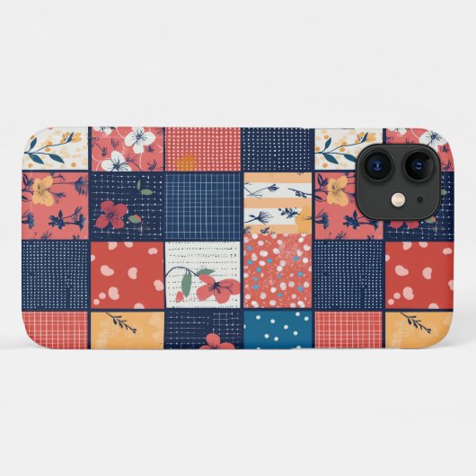 Bloemen Patchwork Patchwork Patroon (2) Case-Mate iPhone Case (Achterkant (horizontaal))