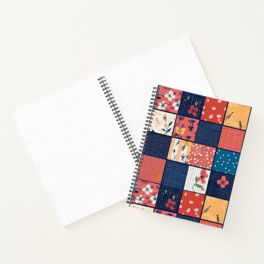  Bloemen Patchwork Patchwork Patroon (2) Notitieboek (Binnen)