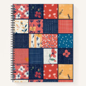  Bloemen Patchwork Patchwork Patroon (2) Notitieboek (Voorkant)