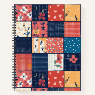 Bloemen Patchwork Patchwork Patroon (2) Notitieboek