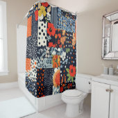 Bloemen Patchwork Patchwork Patroon (3) Douchegordijn (In situ)