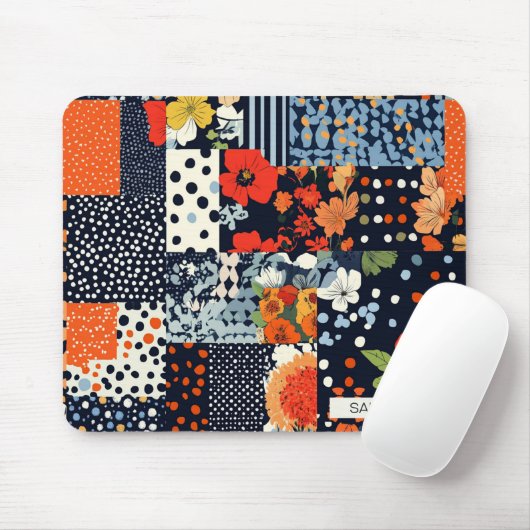Bloemen Patchwork Patchwork Patroon (3) Muismat (Met muis)