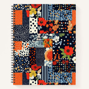 Bloemen Patchwork Patchwork Patroon (3) Notitieboek