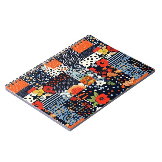  Bloemen Patchwork Patchwork Patroon (3) Notitieboek (Linkerzijde)
