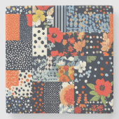  Bloemen Patchwork Patchwork Patroon (3) Stenen Onderzetter (Voorkant)