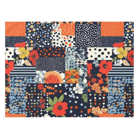 Bloemen Patchwork Patchwork Patroon (3) Tafelkleed (Voorkant (Horizontaal))