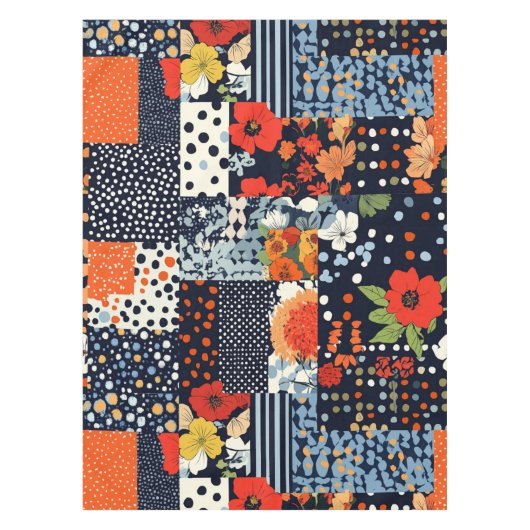 Bloemen Patchwork Patchwork Patroon (3) Tafelkleed (Voorkant)